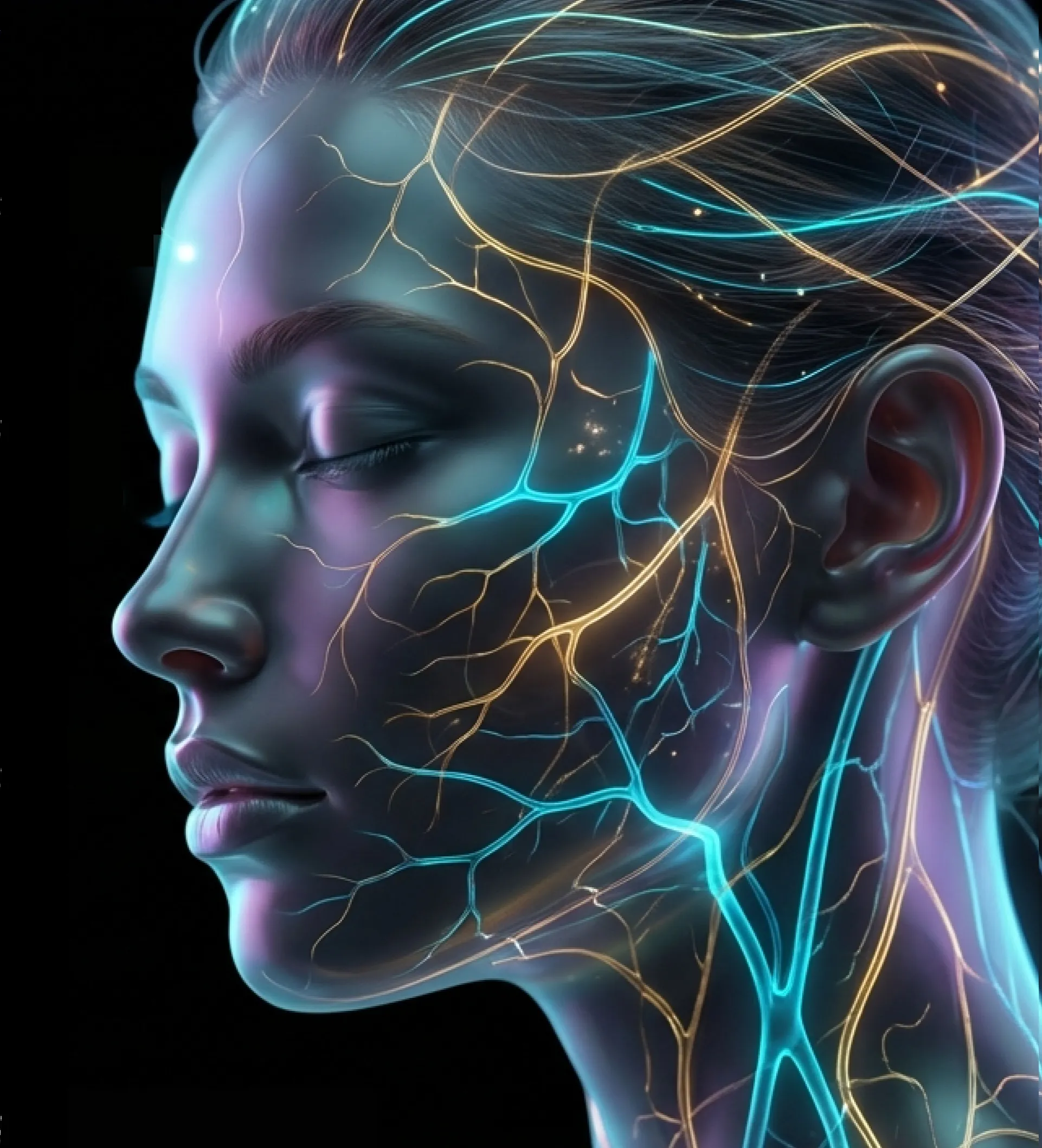 Perfil humano con red vascular regenerativa
